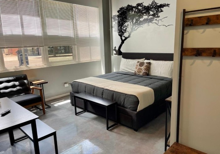 Spacious deluxe room with modern amenities